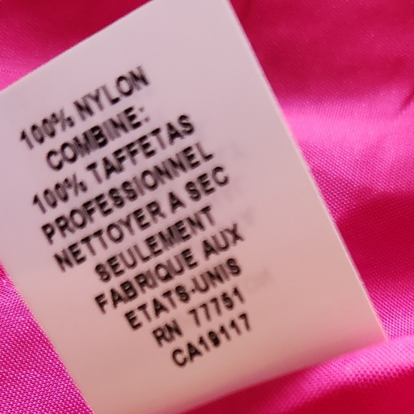 BETSEY JOHNSON Y2k Strapless Black Lace Hot Pink Satin Slip Zip Mini Dress - Picture 7 of 16